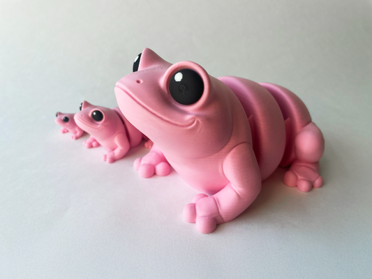 Kawaii Pink Frog Flexi Toy Figurine for Tactile Learning Play & Decor!