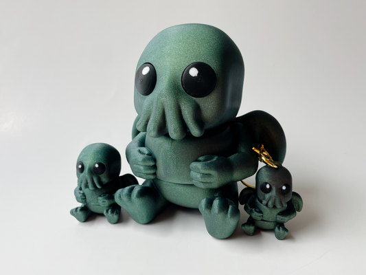 Galaxy Green Cthulhu Flexi 3D Printed Figurine for Tactile Play!