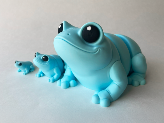 Baby Blue Frog Flexi Toy Figurine for Tactile Learning Play!