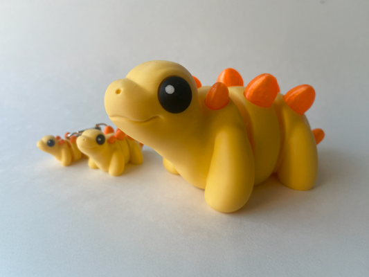 Sunny Yellow Stegosaurus Dinosaur Flexi Toy Figurine for STEM Learning Play!