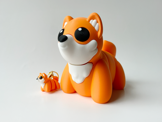Orange Shiba Inu Flexi Toy Figurine for Fun Doge Play!