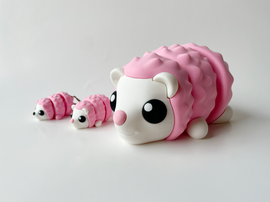 Pink Hedgehog Flexi Toy Figurine for Tactile Learning Play!