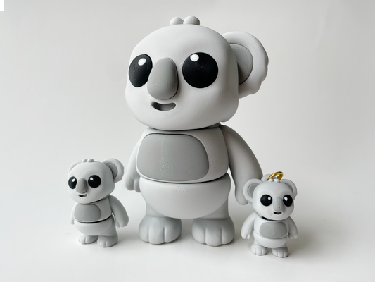 Classic Grey Koala Flexi Toy Figurine for Tactile Learning Play!
