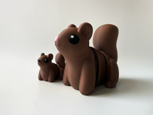 Brown Squirrel Toy: 3D Printed Woodland Animal