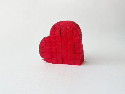 Mom’s Pixel Heart Fidget Toy- - High-Quality 3D Printed Articulated Heart for Tabletop Tactile Play