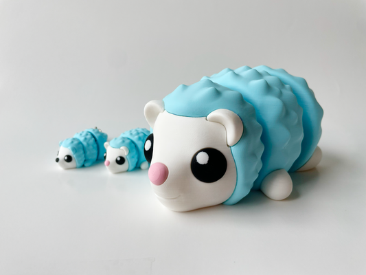 Blue Hedgehog Flexi Toy Figurine for Tactile Learning Play!