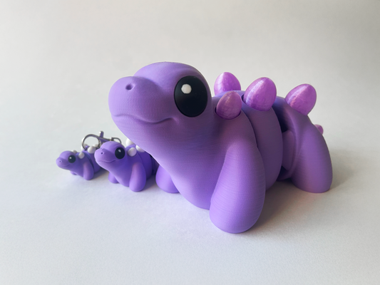 Purple Stegosaurus Dinosaur Flexi Toy Figurine for STEM Learning Play!