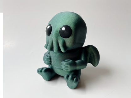 Galaxy Green Cthulhu Flexi 3D Printed Figurine for Tactile Play!