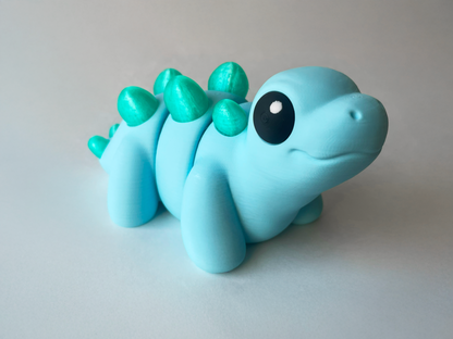 Blue Stegosaurus Dinosaur Flexi Toy Figurine for STEM Learning Play!