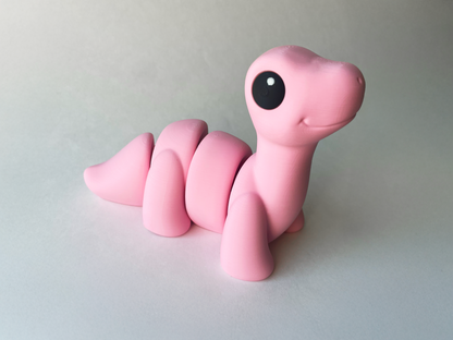 Kawaii Pink Brontosaurus Dinosaur Flexi Toy Figurine for STEM Learning Play!
