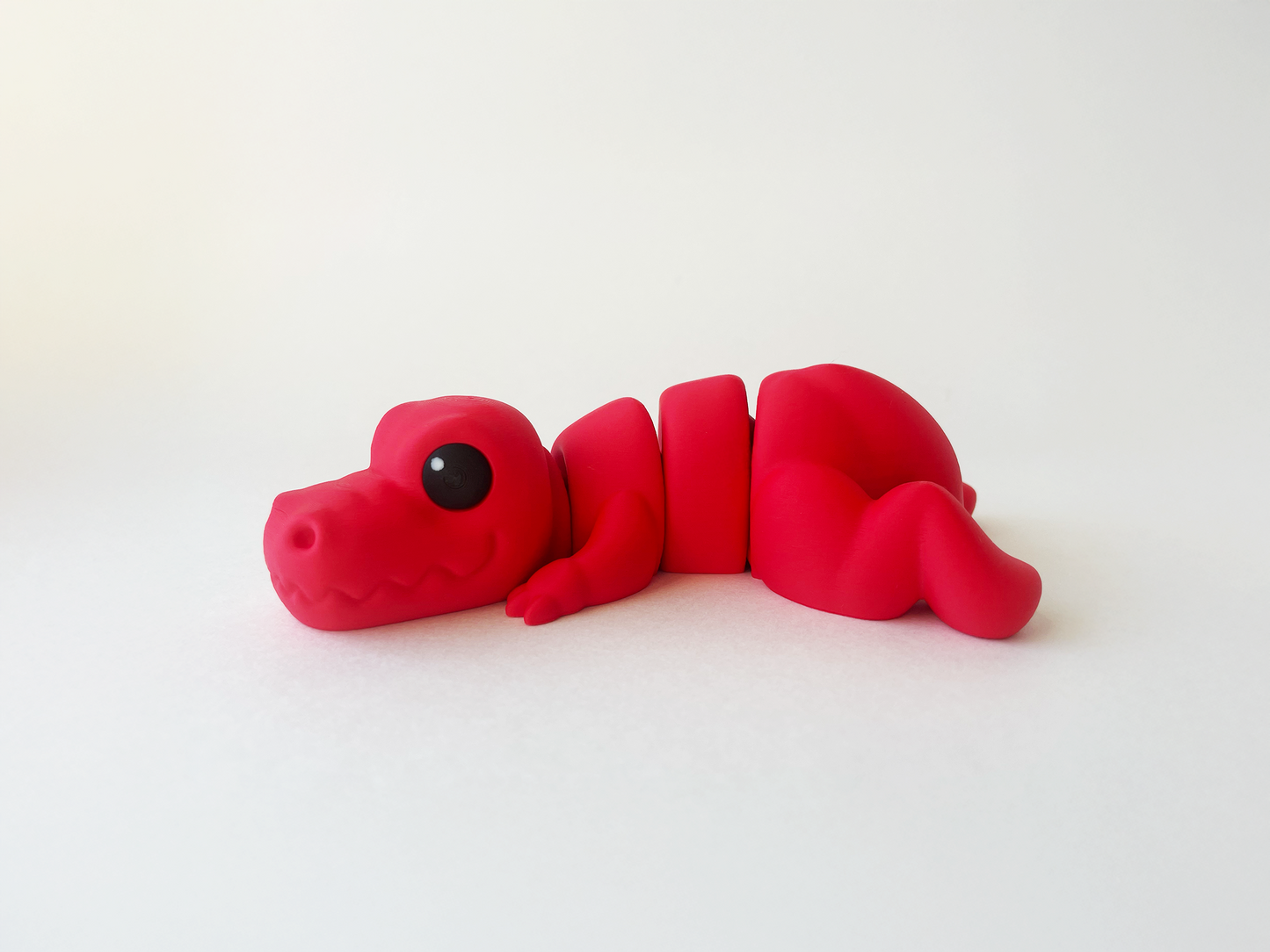 ZOU's Red T-Rex Dino Fidget Toy - Medium High-Quality 3D-Printed Articulated Buddy with Tiki-Taka Noise for Indoor and Outdoor Play & Stress Relief