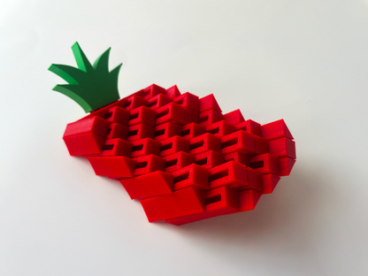 Patrick’s Red Pineapple Fidget Toy- - High-Quality 3D Printed Articulated Pineapple Fidget for Tabletop Tactile Play
