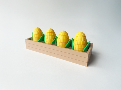 Mom's American Corn Garden Set on a Linear Plate - Articulated Garden for Tabletop Tactile Play & Stress Relief