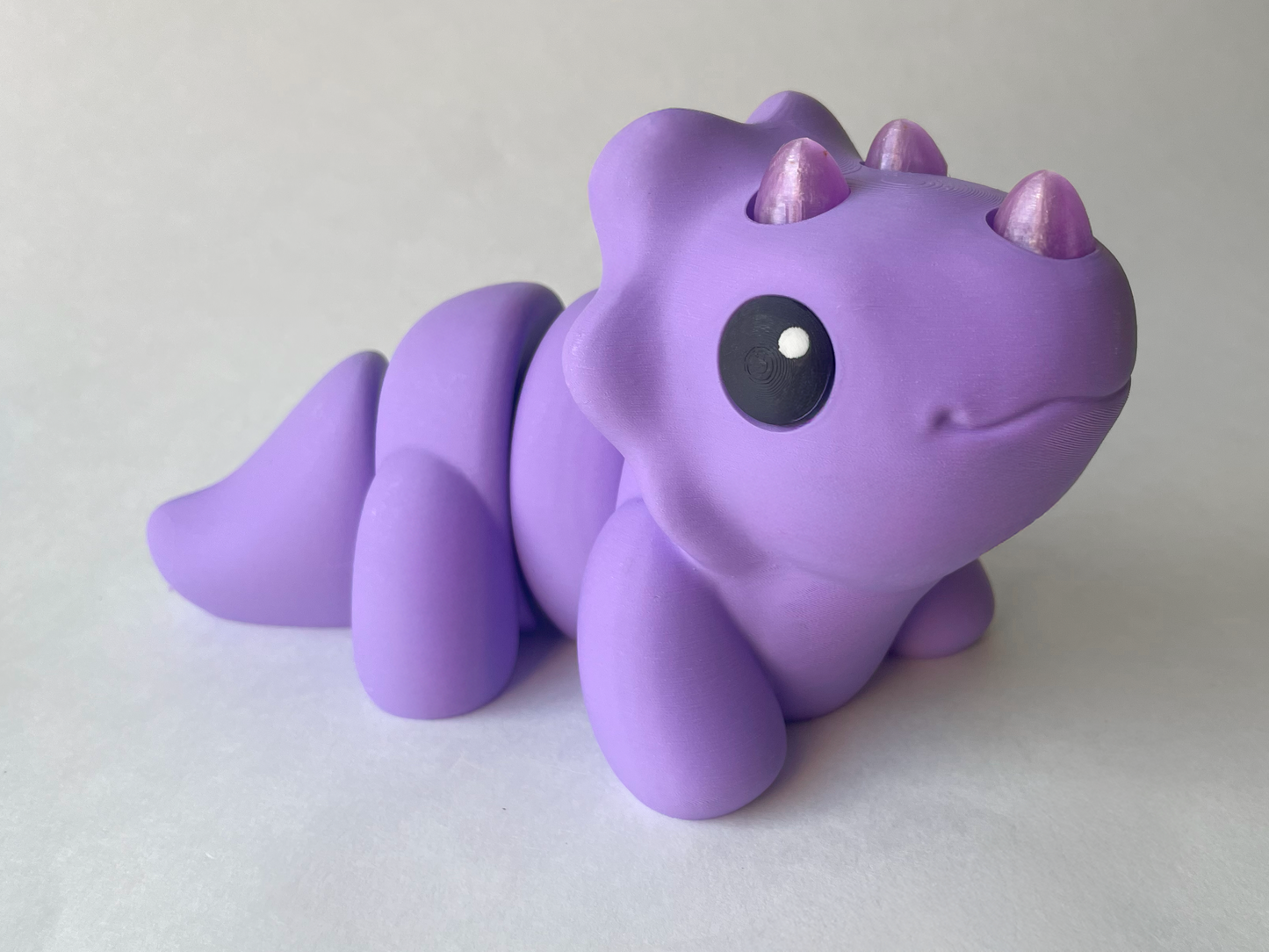 Purple Triceratops Dinosaur Flexi Toy Figurine for Tactile Learning Play!