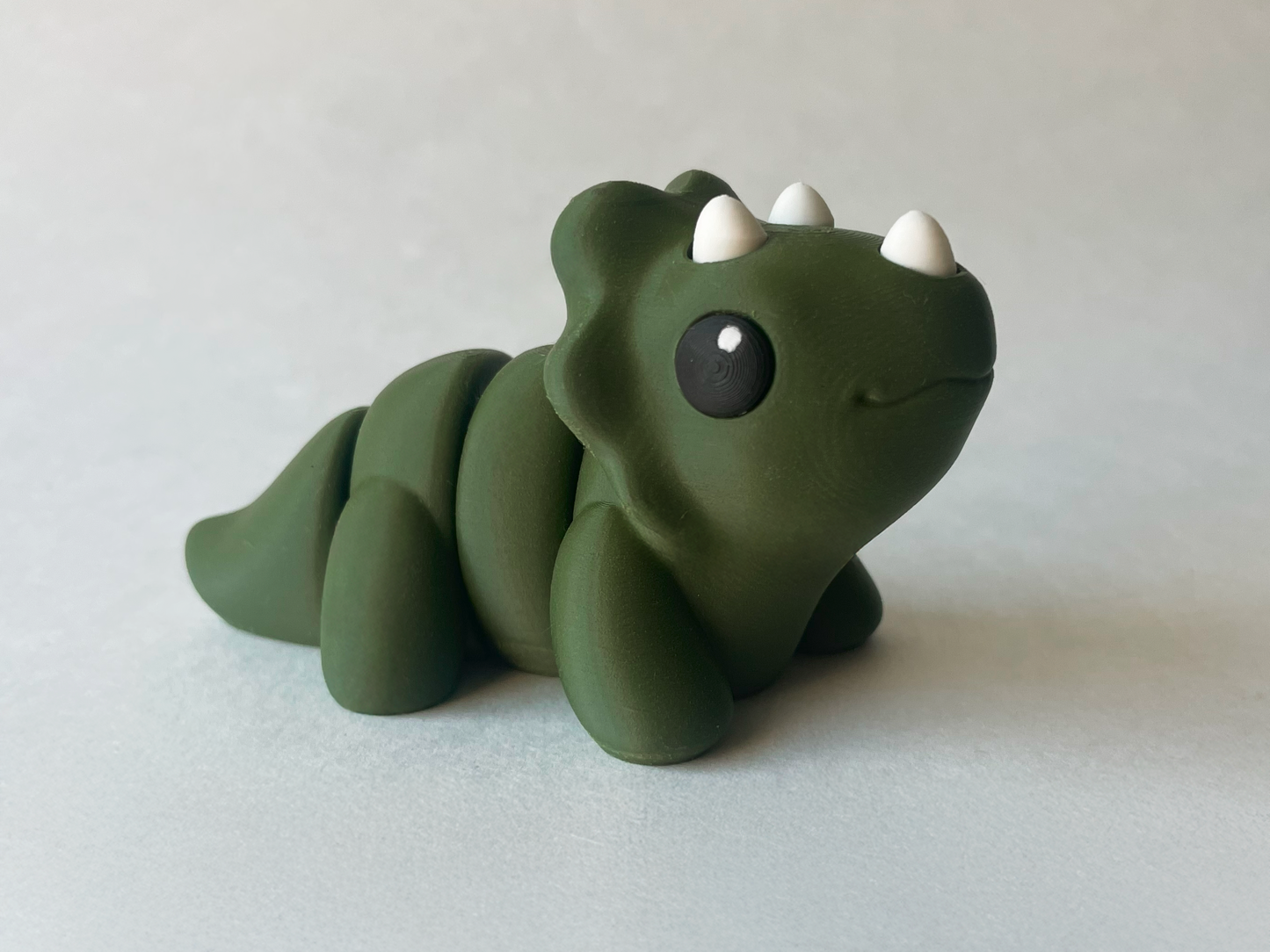 Dark Green Triceratops Dinosaur Flexi Toy Figurine for Tactile Learning Play!