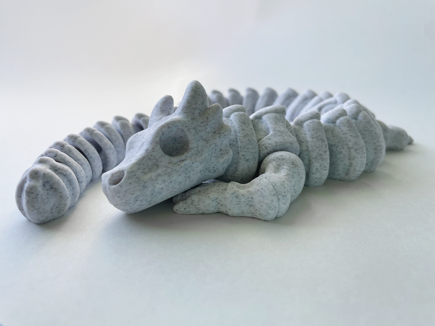 Skull Dragon Toy in a Marble Texture for Fun Pretend Fantasy Dragon Play for Kids and Teens