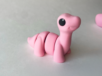 Kawaii Pink Brontosaurus Dinosaur Flexi Toy Figurine for STEM Learning Play!