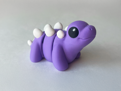 Purple Stegosaurus Dinosaur Flexi Toy Figurine for STEM Learning Play!