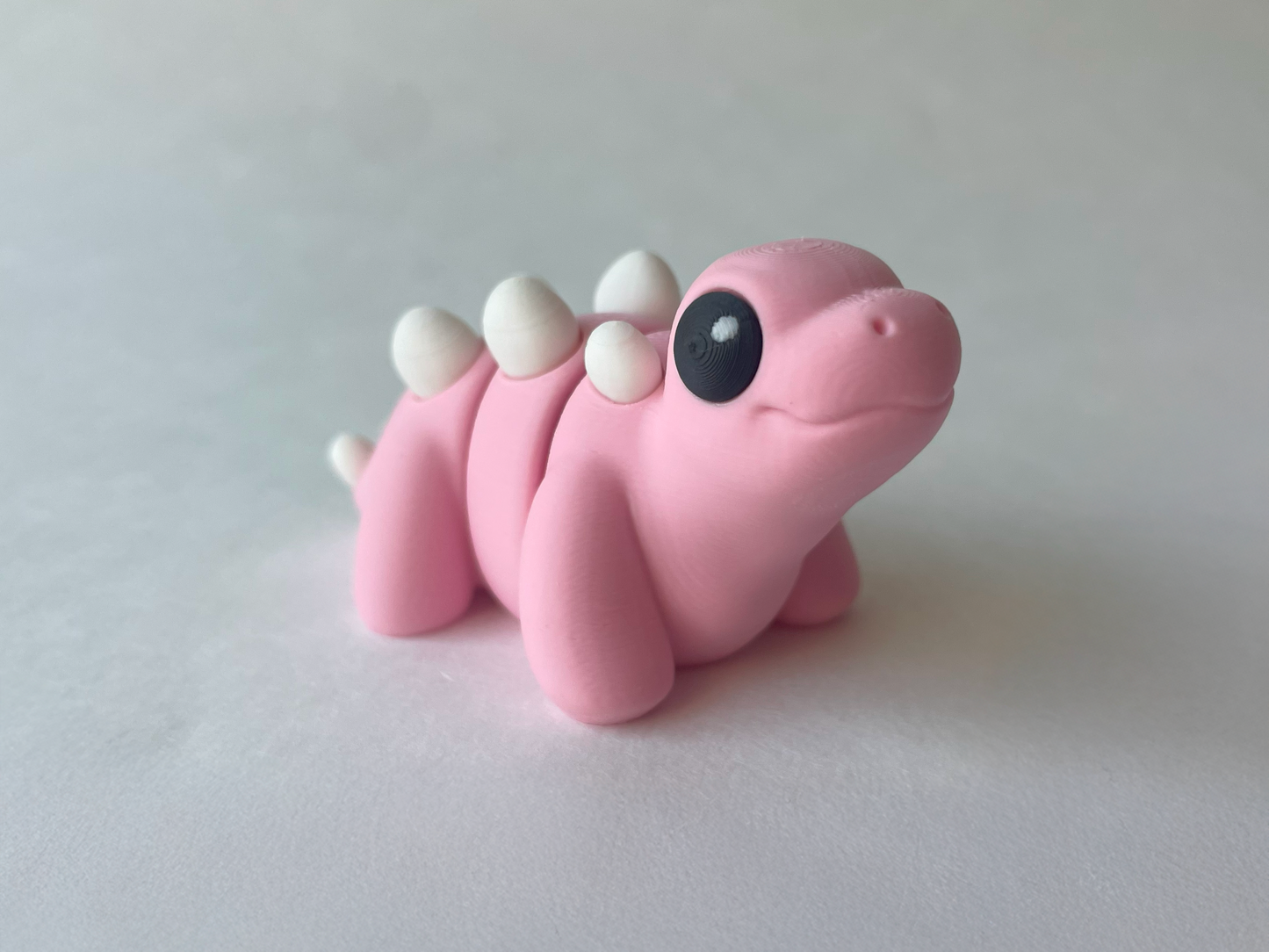 Kawaii Pink Stegosaurus Dinosaur Flexi Toy Figurine for STEM Learning Play!