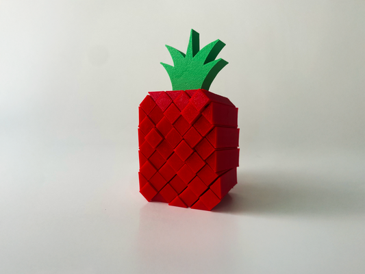 Patrick’s Red Pineapple Fidget Toy- - High-Quality 3D Printed Articulated Pineapple Fidget for Tabletop Tactile Play