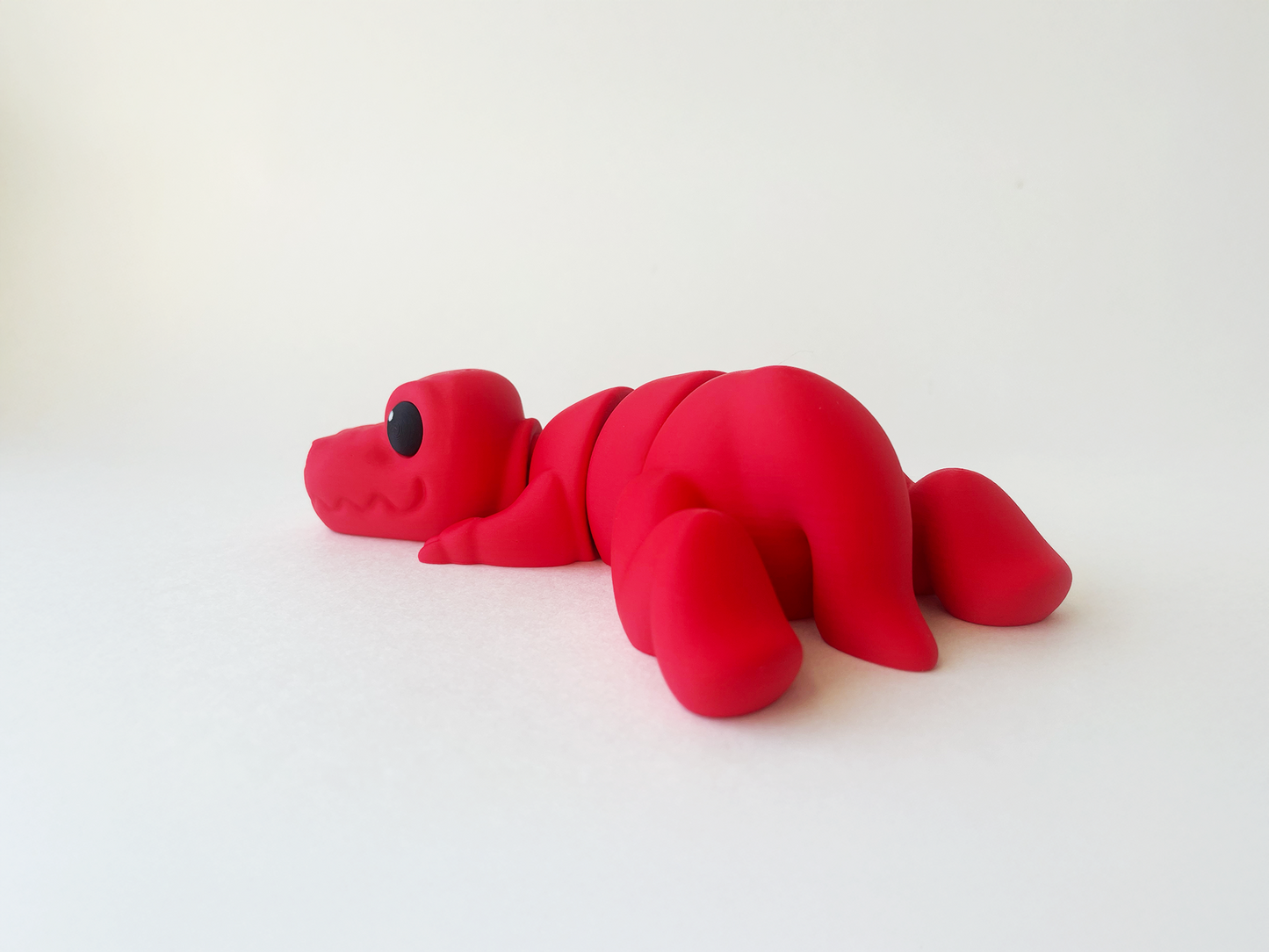 ZOU's Red T-Rex Dino Fidget Toy - Medium High-Quality 3D-Printed Articulated Buddy with Tiki-Taka Noise for Indoor and Outdoor Play & Stress Relief