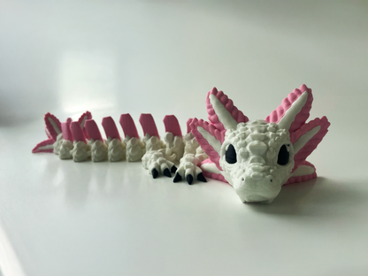 3D Printed White Dragon: Elegant Fantasy Companion