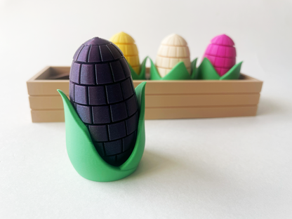 Mom's Peruvian Corn Garden Set on a Linear Plate - Articulated Garden for Tabletop Tactile Play & Stress Relief