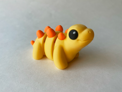 Sunny Yellow Stegosaurus Dinosaur Flexi Toy Figurine for STEM Learning Play!