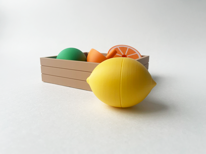 Mom's Fruit Fidget Garden Set on a Square Plate - Articulated Fruit Fidgets for Tabletop Tactile Play & Stress Relief