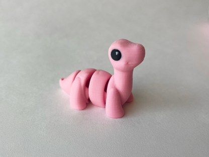 Kawaii Pink Brontosaurus Dinosaur Flexi Toy Figurine for STEM Learning Play!
