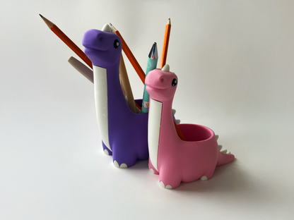 Dino Pencil Holders! (Set of 2, Purple Dad and Pink Mom Dinos)