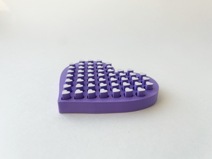 Mom’s Tactile Purple Heart Fidget Toy- - High-Quality 3D Printed Heart for Tactile Play