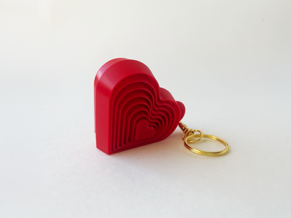 Mom’s Layered Heart Fidget Toy Keychain- High-Quality 3D Printed Keychain Heart for your loved ones
