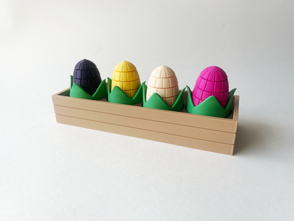 Mom's Peruvian Corn Garden Set on a Linear Plate - Articulated Garden for Tabletop Tactile Play & Stress Relief