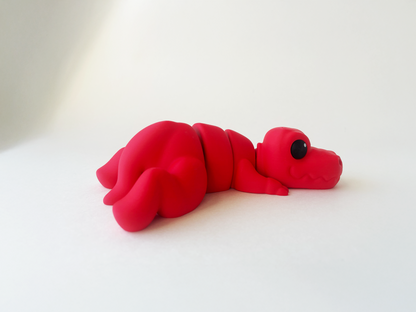 ZOU's Red T-Rex Dino Fidget Toy - Medium High-Quality 3D-Printed Articulated Buddy with Tiki-Taka Noise for Indoor and Outdoor Play & Stress Relief