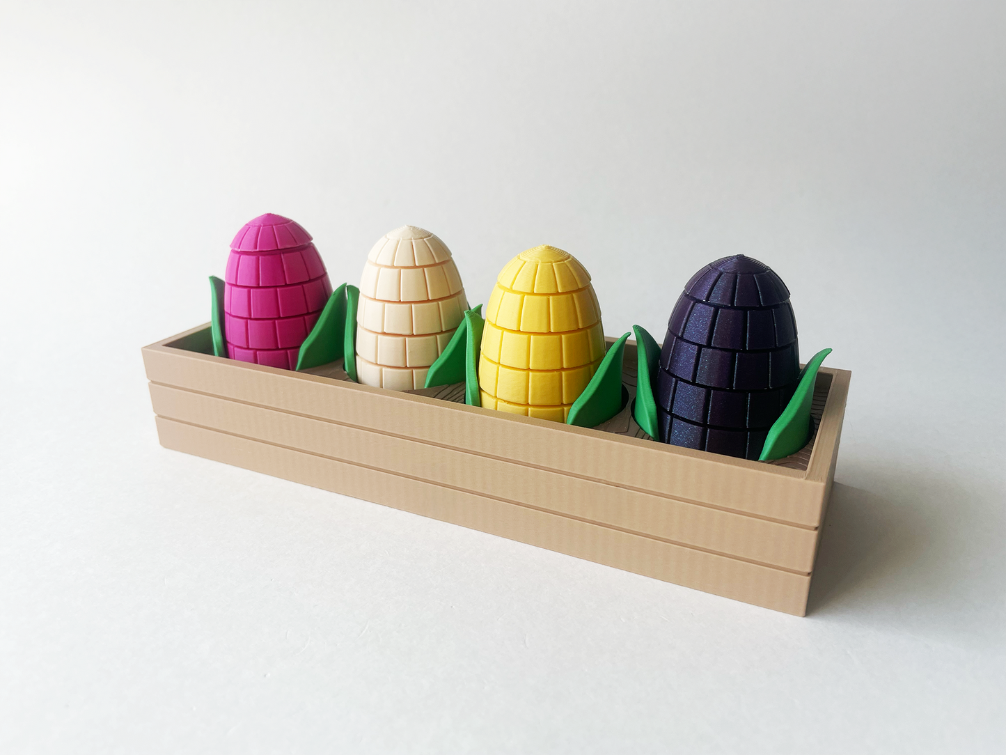 Mom's Peruvian Corn Garden Set on a Linear Plate - Articulated Garden for Tabletop Tactile Play & Stress Relief