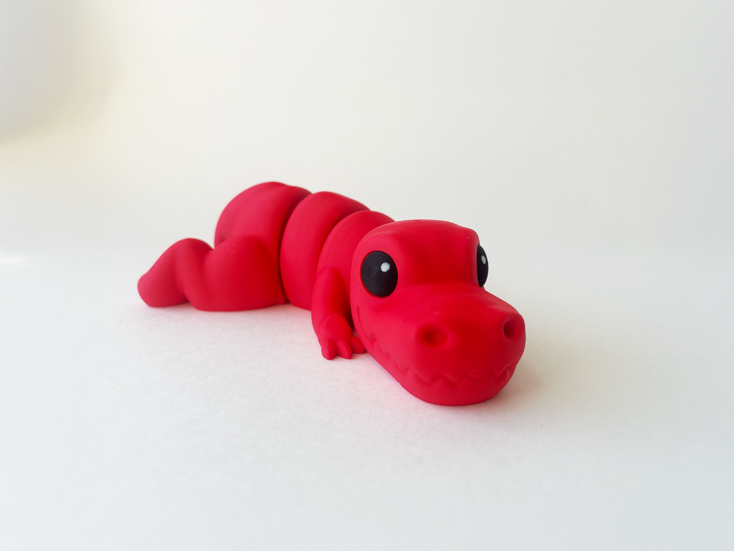 ZOU's Red T-Rex Dino Fidget Toy - Medium High-Quality 3D-Printed Articulated Buddy with Tiki-Taka Noise for Indoor and Outdoor Play & Stress Relief
