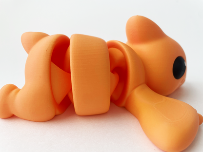 Zou's Large Orange Pterodactyl Fidget Toy- - High-Quality 3D Printed Articulated Pterodactyl for Tabletop Tactile Play