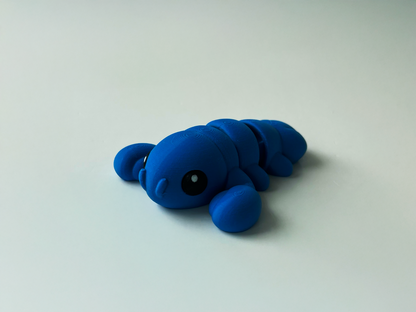 Blue Lobster 3D Printed Toy: Marine Animal STEM Learning