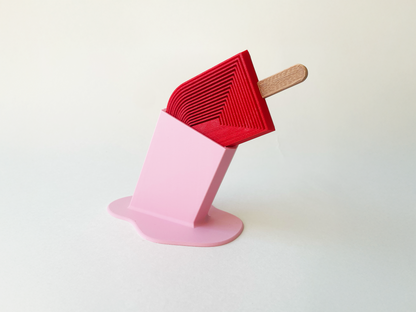 Summer's Red Popsicle Fidget Toy Large- - High-Quality 3D Printed Articulated Popsicle Fidget for Tabletop Tactile Play