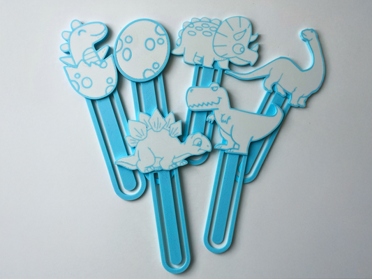 Blue Dino Bookmarks! (Set of 6)