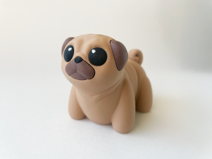 ZOU's Pug Dog Fidget Toy - High-Quality 3D-Printed Articulated Buddy with Tiki-Taka Noise for Indoor and Outdoor Play & Stress Relief