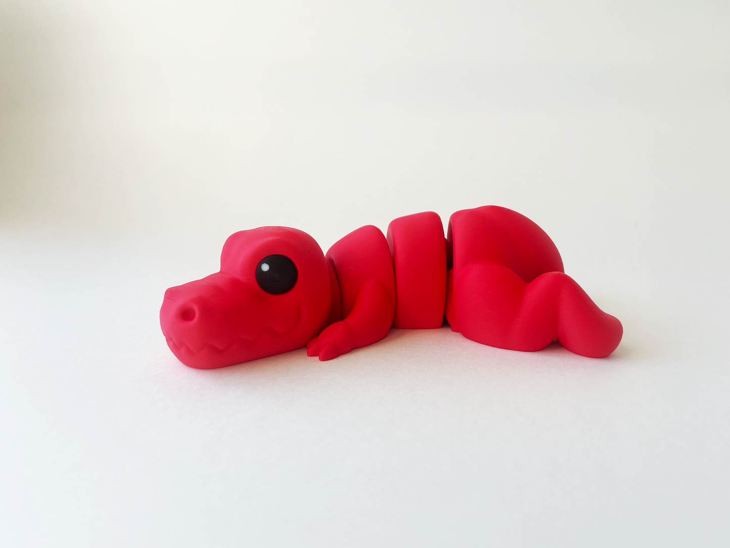 ZOU's Red T-Rex Dino Fidget Toy - Medium High-Quality 3D-Printed Articulated Buddy with Tiki-Taka Noise for Indoor and Outdoor Play & Stress Relief