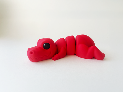 ZOU's Red T-Rex Dino Fidget Toy - Medium High-Quality 3D-Printed Articulated Buddy with Tiki-Taka Noise for Indoor and Outdoor Play & Stress Relief