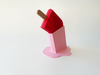 Summer's Red Popsicle Fidget Toy Large- - High-Quality 3D Printed Articulated Popsicle Fidget for Tabletop Tactile Play