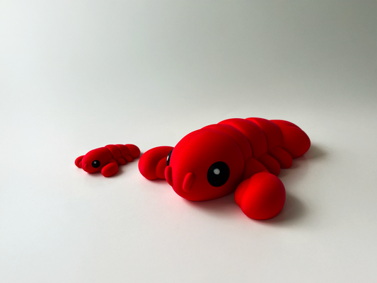3D Printed Red Lobster Toy: Marine Animal Pretend Play