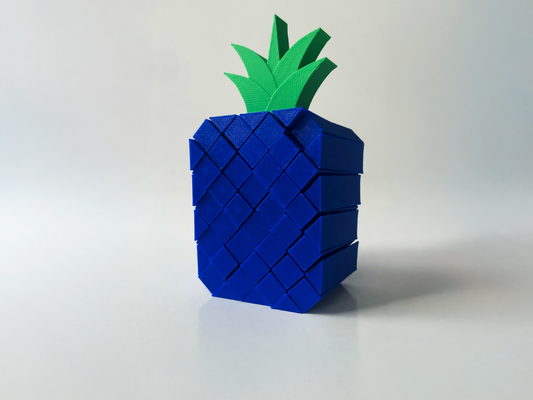 Patrick’s Blue Pineapple Fidget Toy- - High-Quality 3D Printed Articulated Pineapple Fidget for Tabletop Tactile Play