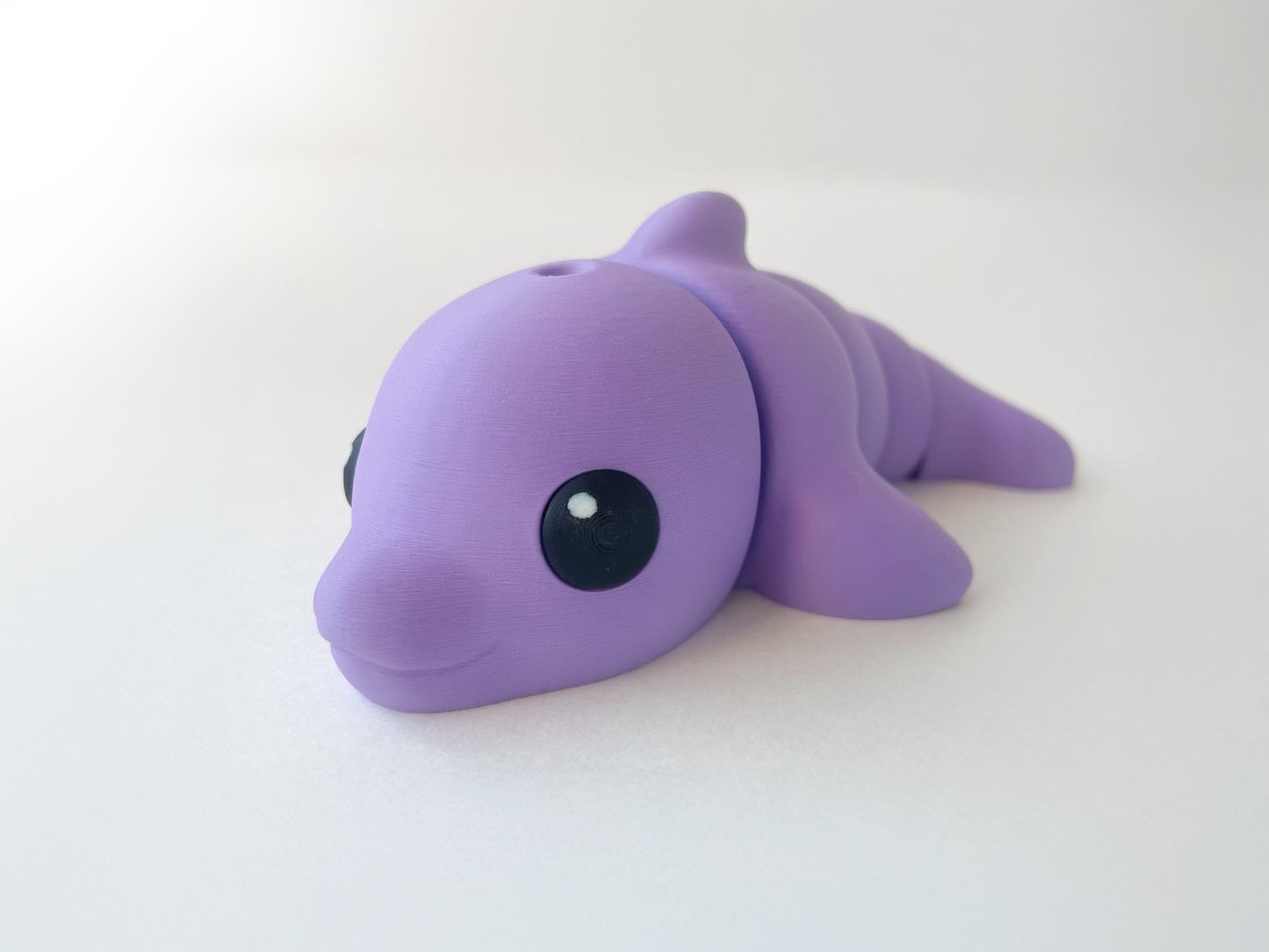 ZOU's Purple Dolphin Fidget Toy - Medium High-Quality 3D-Printed Articulated Buddy with Tiki-Taka Noise for Indoor and Outdoor Play & Stress Relief