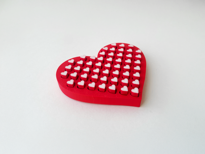 Mom’s Tactile Red Heart Fidget Toy- - High-Quality 3D Printed Heart for Tactile Play