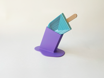 Summer’s Blue Popsicle Fidget Toy Large- - High-Quality 3D Printed Articulated Popsicle Fidget for Tabletop Tactile Play